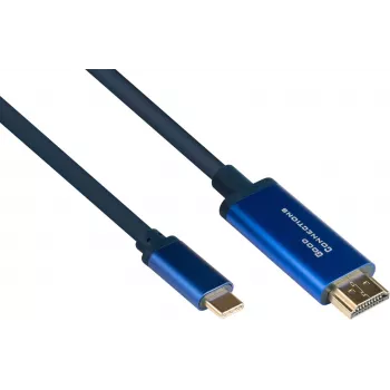 Good Connections GC 4520-CSF015B USB-C - HDMI sovitinkaapeli, 4K@60Hz, 1,5 m, musta