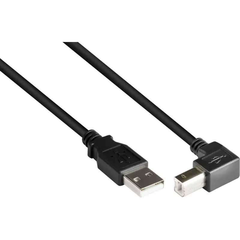 Good Connections USB 2.0 -kaapeli A kulmaliitin B 1 m musta