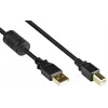 Good Connections USB 2.0 -kaapeli A - B ferriittisydämellä, kullattu, musta, 1m
