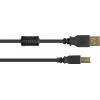 Good Connections USB 2.0 -kaapeli A - B ferriittisydämellä, kullattu, musta, 1m