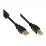 Good Connections USB 2.0 -kaapeli A - B ferriittisydämellä, kullattu, musta, 1m