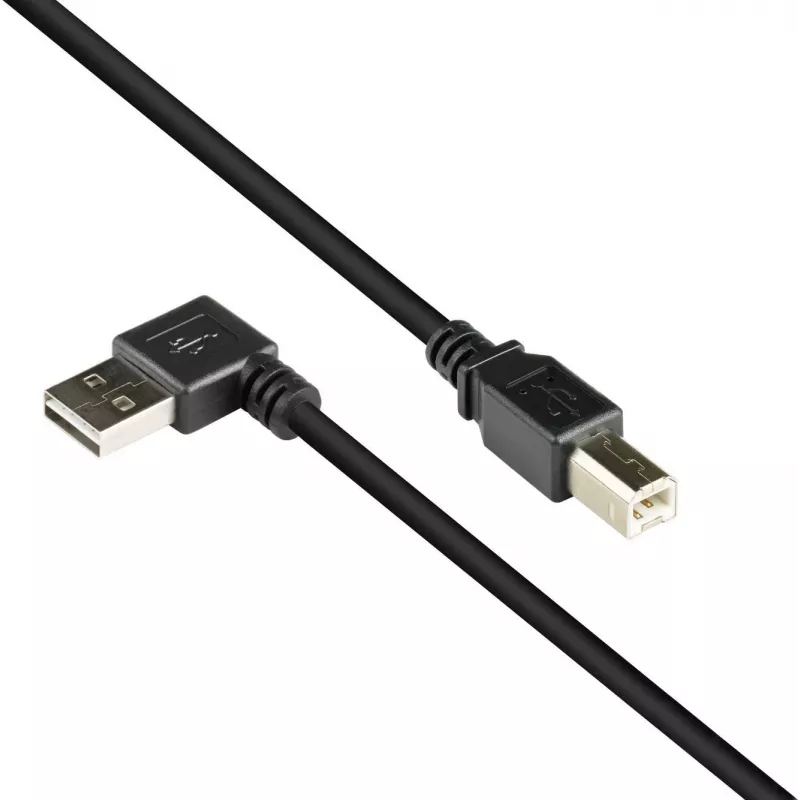 Good Connections USB 2.0 -kaapeli Type-A kulma Type-B - musta - 0,5 m