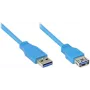 Good Connections USB 3.0 -jatkokaapeli Type-A pistoke - Type-A liitäntä, sininen, 1,8 m 2711-B02