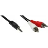 GoodConnections 3,5 mm stereo-jakki 2x RCA -liitin audiokaapeli 2,5 m musta AS-352C