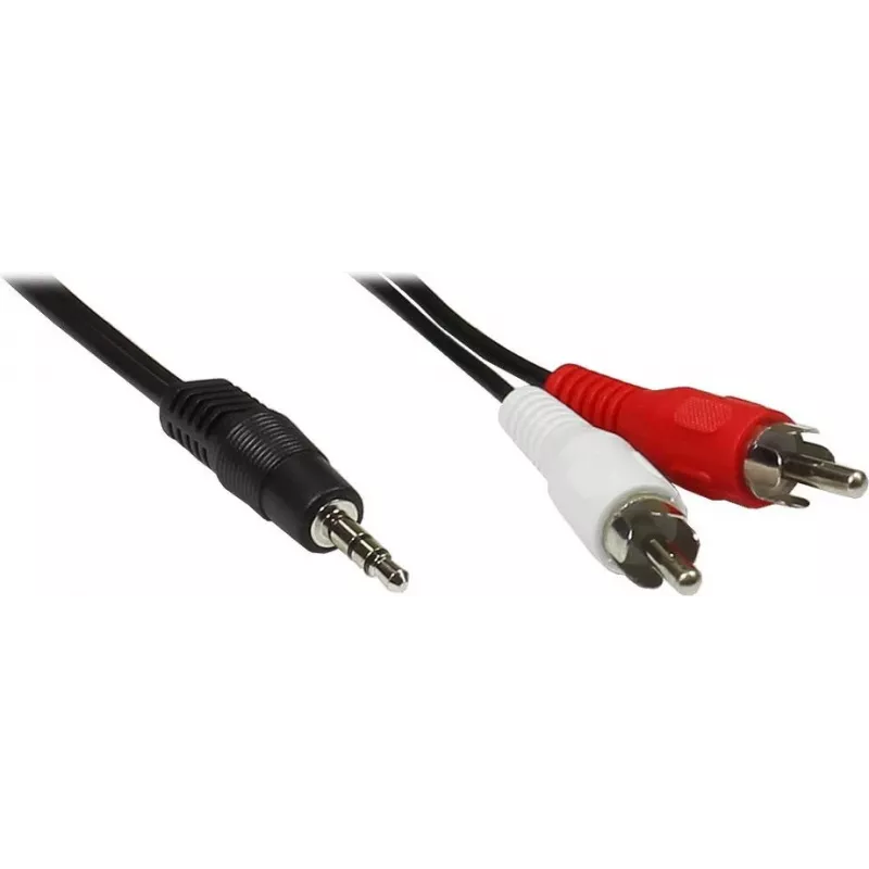 GoodConnections 3,5 mm stereo-jakki 2x RCA -liitin audiokaapeli 2,5 m musta AS-352C