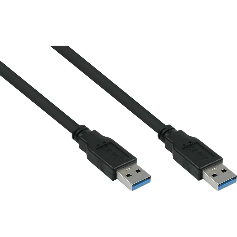 GoodConnections Alcasa UK30P-AA-030S USB 3.2 Gen 1 -kaapeli – USB-A - USB-A, 3 m, musta
