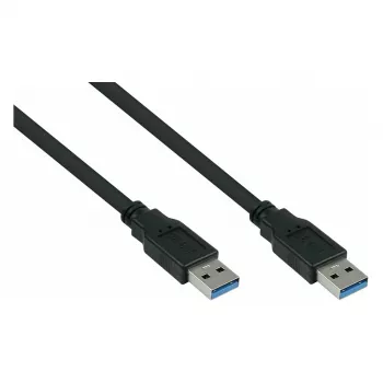GoodConnections Alcasa UK30P-AA-030S USB 3.2 Gen 1 -kaapeli – USB-A - USB-A, 3 m, musta
