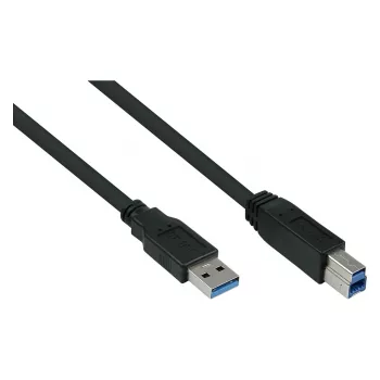 GoodConnections Alcasa UK30P-AB-005S USB 3.2 Gen 1 kaapeli, USB-A - USB-B, 0,5 m, musta