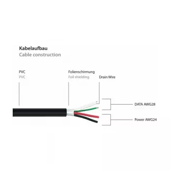 GoodConnections Alcasa USB 2.0 -jatkokaapeli, USB-A uros - USB-A naaras, 0,3 m, musta