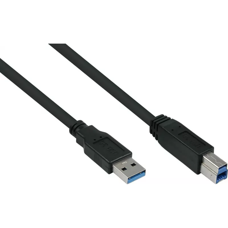 GoodConnections Alcasa USB 3.2 Gen 1 -kaapeli A-B 1,8 m musta