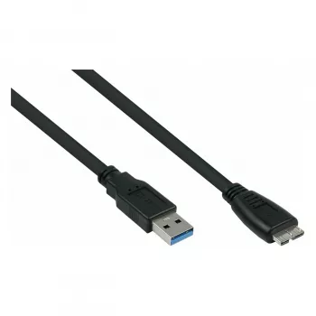 GoodConnections Alcasa USB 3.2 Gen 1 -kaapeli, USB-A - Micro-B, 1,8 m, musta