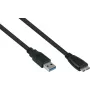 GoodConnections Alcasa USB 3.2 Gen 1 -kaapeli, USB-A - Micro-B, 3 m, musta UK30P-AMB-030S