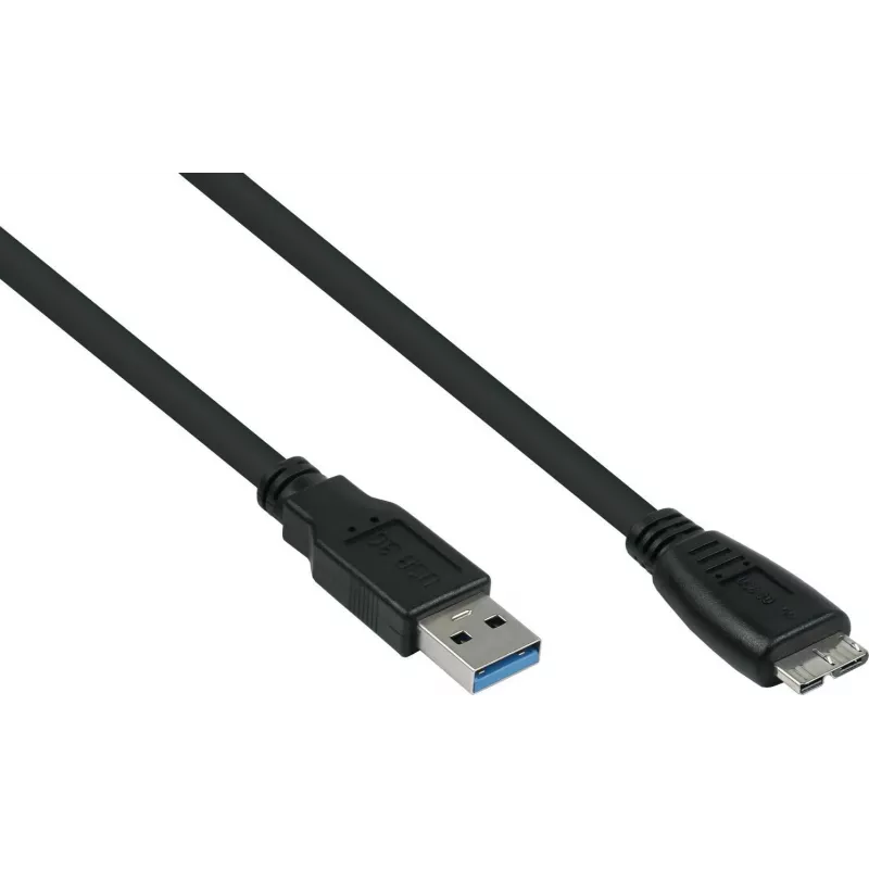 GoodConnections Alcasa USB 3.2 Gen 1 kaapeli, USB-A - Micro-USB B, 1 m, musta