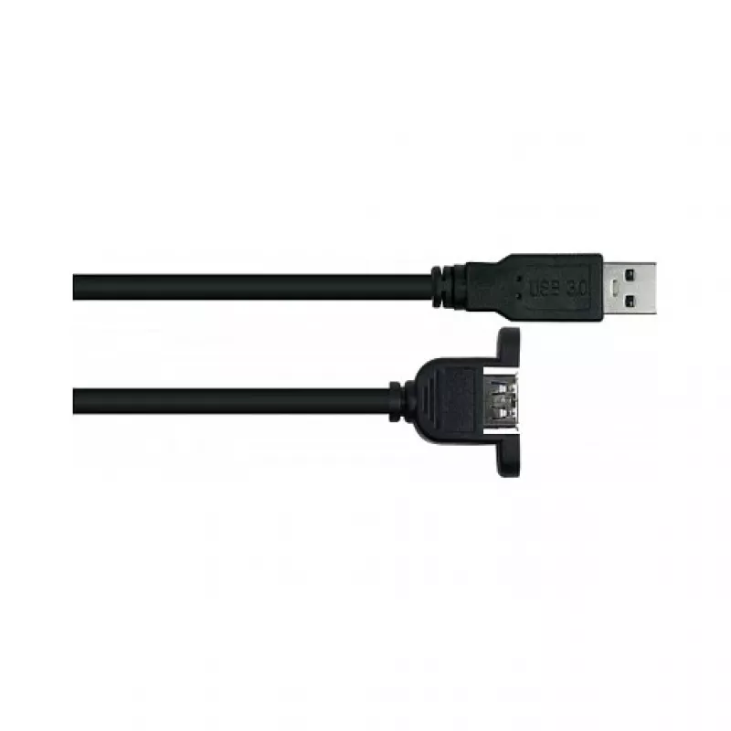 GoodConnections Alcasa UK30P-AEA-020S USB 3.0 Paneeliasennettava jatkokaapeli, USB-A uros - USB-A naaras, 2 m, musta
