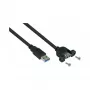 GoodConnections Alcasa UK30P-AEA-020S USB 3.0 Paneeliasennettava jatkokaapeli, USB-A uros - USB-A naaras, 2 m, musta