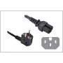 GoodConnections kulmikas Schuko-IEC-C15 virtakaapeli, 1,8m, musta, 10A/250V, H05VV-F, kuumalaitteet 1501-18