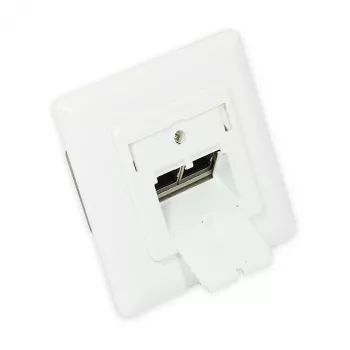 GoodConnections Cat. 6 -verkkoliitäntärasia, 2xRJ45, suojattu, upporasiana, design-yhteensopiva, pystysuora kaapelinsyöttö, signaalinvalkoinen (RAL 9003), GC-N0024