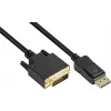GoodConnections DisplayPort–DVI-D 24+1 liitäntäkaapeli - 24K kullatut kontaktit - OFC - musta - 5 m