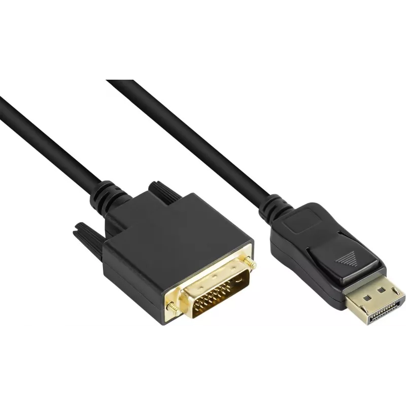 GoodConnections DisplayPort–DVI-D 24+1 liitäntäkaapeli - 24K kullatut kontaktit - OFC - musta - 5 m