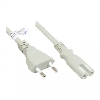 GoodConnections euro-verkkokaapeli euro-pistoke Type-C (suora) C7/euro 8 -liittimeen (suora), harmaa, 0,75 mm², 5 m, Good Connections® (P0370-GR050)