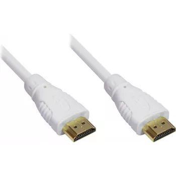 GoodConnections High-Speed HDMI-kaapeli Ethernetillä - kullatut liittimet - valkoinen - 1,5 m