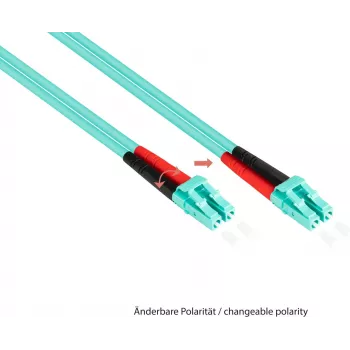 GoodConnections OM3 duplex monimuotokuitu LWL-verkkokaapeli SC-LC, 50/125 µm, 1 m, LSZH aqua LW-801LS3