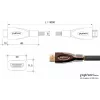 GoodConnections PYTHON Series High-Speed HDMI-kaapeli Ethernetillä, 4K UHD 60 Hz, 18 Gbit/s, kullattu, nailonpunos, 3 m, musta (GC-M0018)