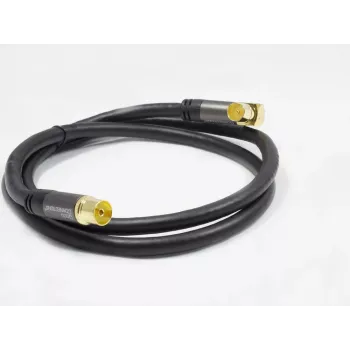 GoodConnections SAT-antennikaapeli SmartFLEX, IEC/koaksiaalinen kulmaliitin - liitin, kullattu, nelinkertainen suojaus, 120dB suojaus, musta, 15 m (GC-M2078)