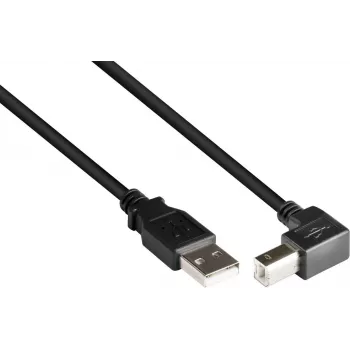 GoodConnections USB 2.0 -kaapeli A - B alaspäin kulmamallinen 2 m musta