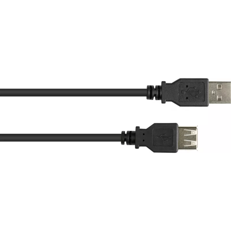 GoodConnections USB 2.0 -jatkokaapeli A-uros A-naaras, 0,6 m, musta