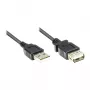 GoodConnections USB 2.0 -jatkokaapeli A-uros A-naaras, 0,6 m, musta