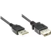GoodConnections USB 2.0 jatkokaapeli Type-A uros naaras, musta, 0,3 m