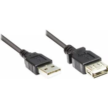 GoodConnections USB 2.0 jatkokaapeli Type-A uros naaras, musta, 0,3 m