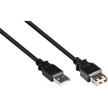 GoodConnections USB 2.0 jatkokaapeli Type-A uros naaras, musta, 0,3 m