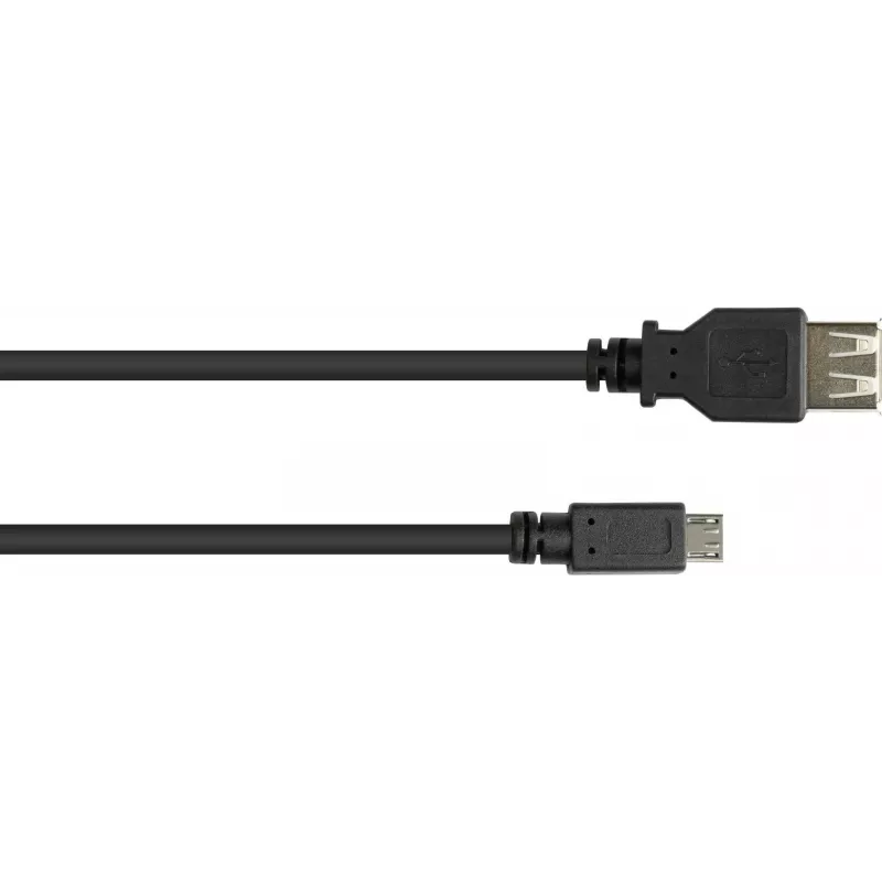 GoodConnections USB-OTG adapterikaapeli, Micro-USB Type-B uros - USB Type-A naaras, USB 2.0, 0,1 m, musta