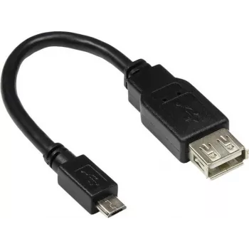 GoodConnections USB-OTG adapterikaapeli, Micro-USB Type-B uros - USB Type-A naaras, USB 2.0, 0,1 m, musta