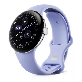 Google Pixel Watch 4 - 41 mm - Polished Silver Aluminium - Iris Active Band - Wear OS -älykello