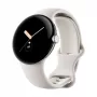 Google Pixel Watch LTE 41mm kiillotettu hopeakotelo urheilurannakkeella - Chalk