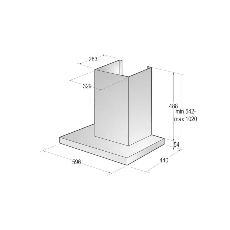 Gorenje WHT66236B seinäliesituuletin musta 650 m³/h