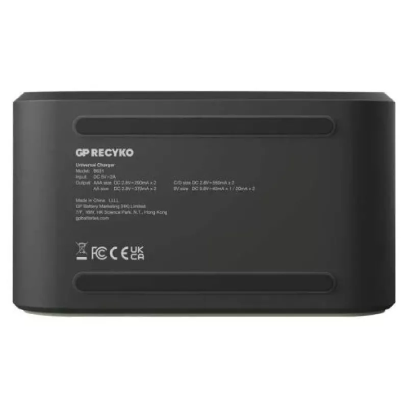 GP akkulaturi B361 4 kanavalla, 2600 mAh, 2,8 V, musta EU