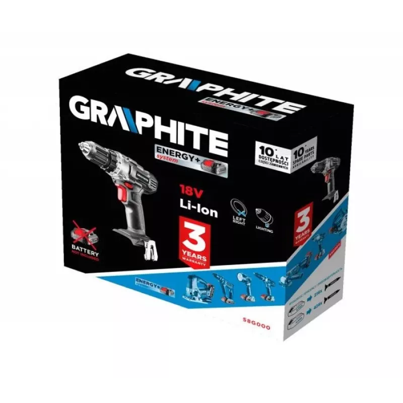 GRAPHITE 58G000 iskuruuvinväännin Energy+ 18V 1250 kierr./min
