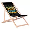 GRB GreenBlue GB183 klassinen pyökkipuinen lepotuoli Summer Vibes -painatuksella