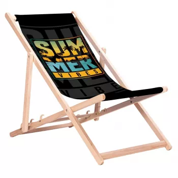 GRB GreenBlue GB183 klassinen pyökkipuinen lepotuoli Summer Vibes -painatuksella