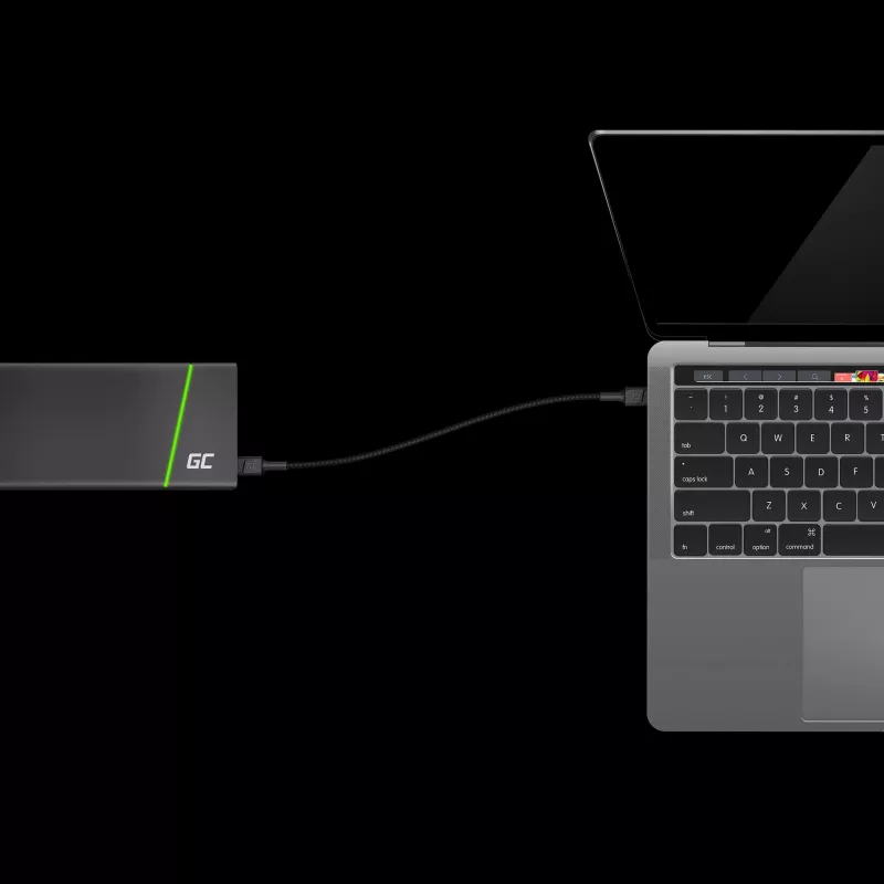 Green Cell GC PowerStream USB Type-C uros - Type-C uros pikalatauskaapeli 2 m musta