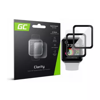 Green Cell GL88 2x GC Clarity näytönsuoja Apple Watch 42 mm:lle (karkaistu lasi, 9H, kirkas)