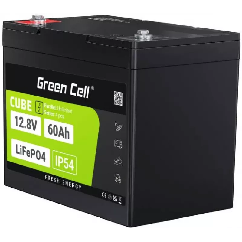 Green Cell LFPGC12V60AH UPS-akku litium-rautafosfaatti (LiFePO4) 12,8 V 60 Ah