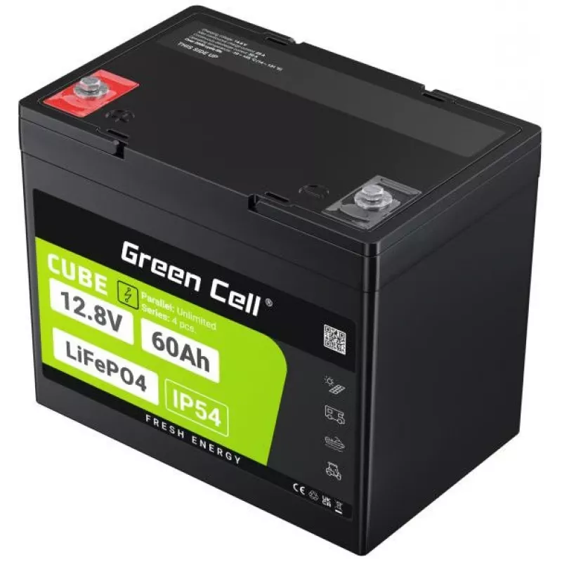 Green Cell LFPGC12V60AH UPS-akku litium-rautafosfaatti (LiFePO4) 12,8 V 60 Ah