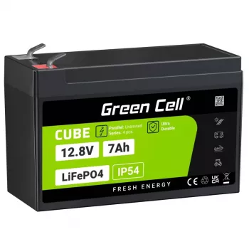 Green Cell LFPGC12V7AH UPS-akku litium-rautafosfaatti (LiFePO4) 12,8 V 7 Ah