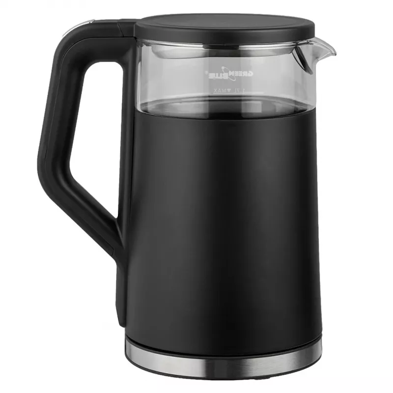 GREENBLUE langaton vedenkeitin GB670 B 1,7L 2200W musta/hopea