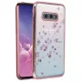 GreenGo Samsung Galaxy S10E G970 Flower Gold Flip Wallet -kotelo